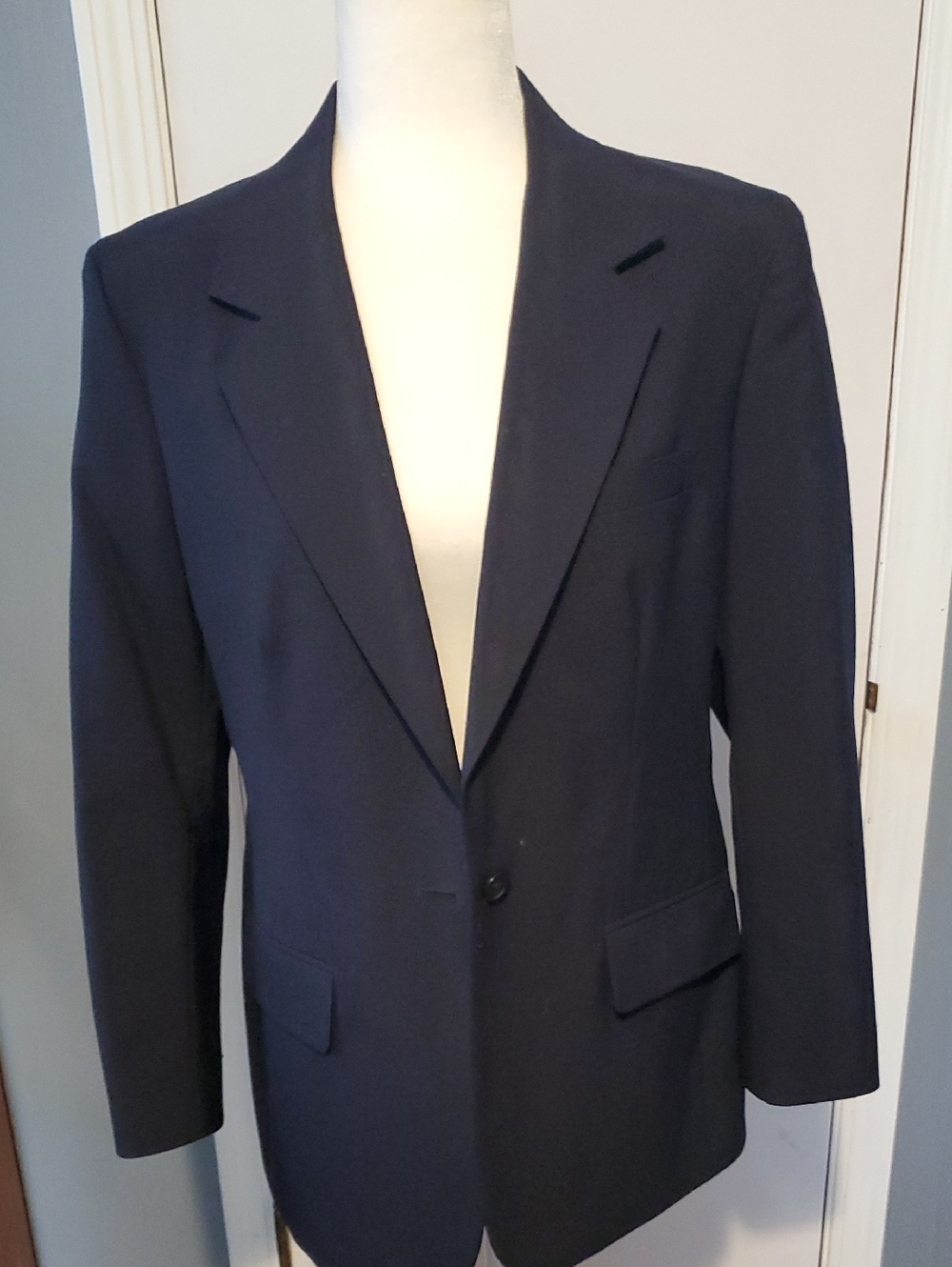 Women's Navy Single-Breasted Blazer